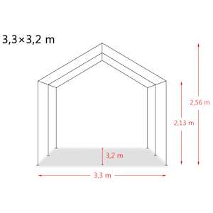 Mobilní přístřešek pro zvířata PVC 550 g/m² 3,3x3,2 m tm. zelený - obrázek 9