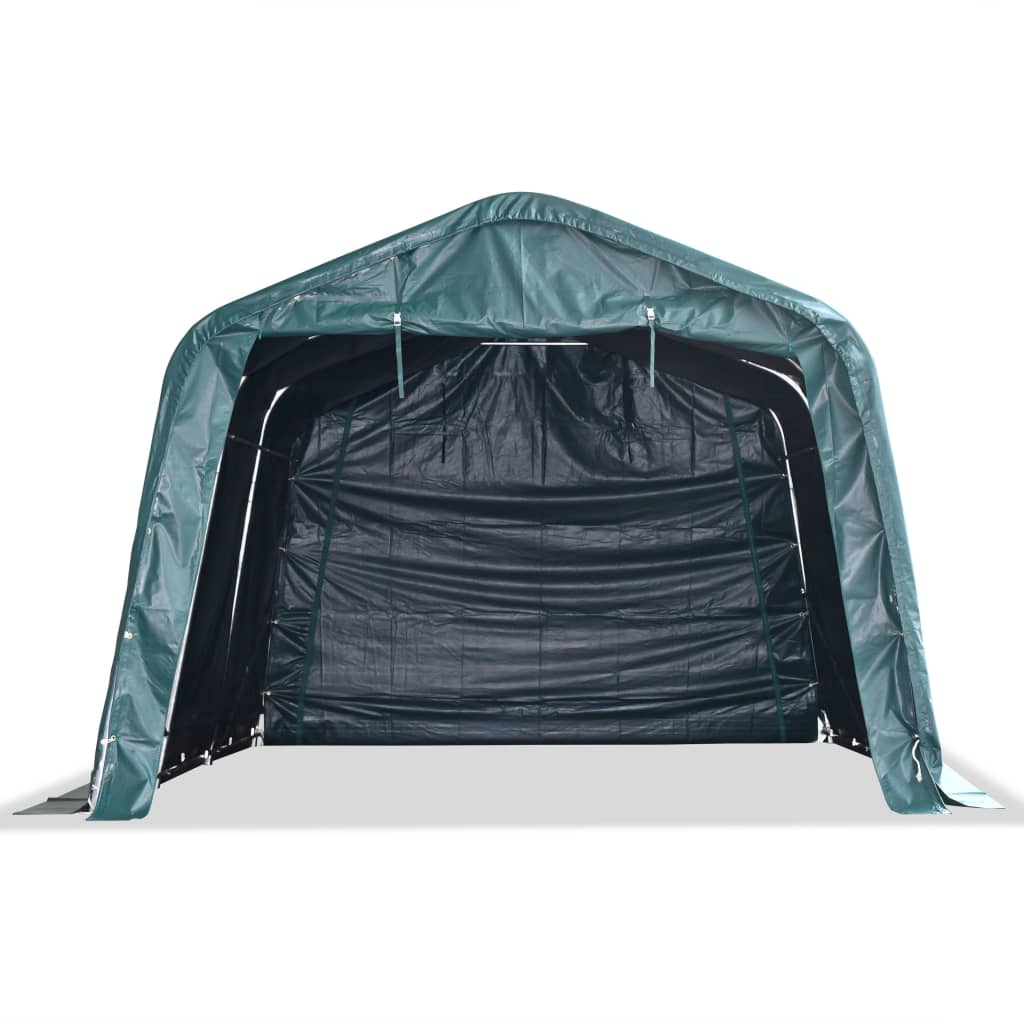 Sötétzöld elmozdítható PVC állattartó sátor 550 g/m² 3,3 x 4,8 m 