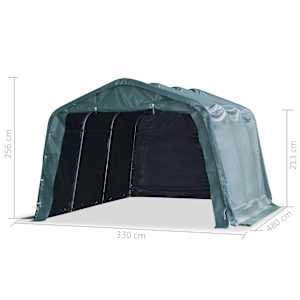 Mobilní přístřešek pro zvířata PVC 550 g/m² 3,3x4,8m tm. zelený - obrázek 8
