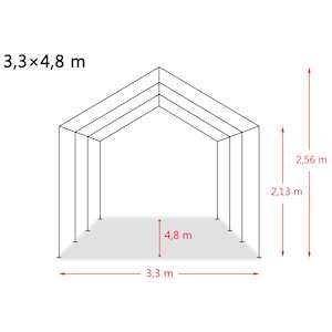 Mobilní přístřešek pro zvířata PVC 550 g/m² 3,3x4,8m tm. zelený - obrázek 9