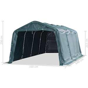 Mobilní přístřešek pro zvířata PVC 550 g/m² 3,3x6,4m tm. zelený - obrázek 9