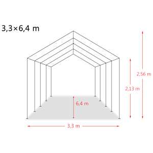 Mobilní přístřešek pro zvířata PVC 550 g/m² 3,3x6,4m tm. zelený - obrázek 10