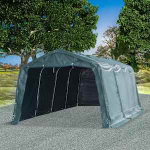 Mobilní přístřešek pro zvířata PVC 550 g/m² 3,3x6,4m tm. zelený - obrázek 1