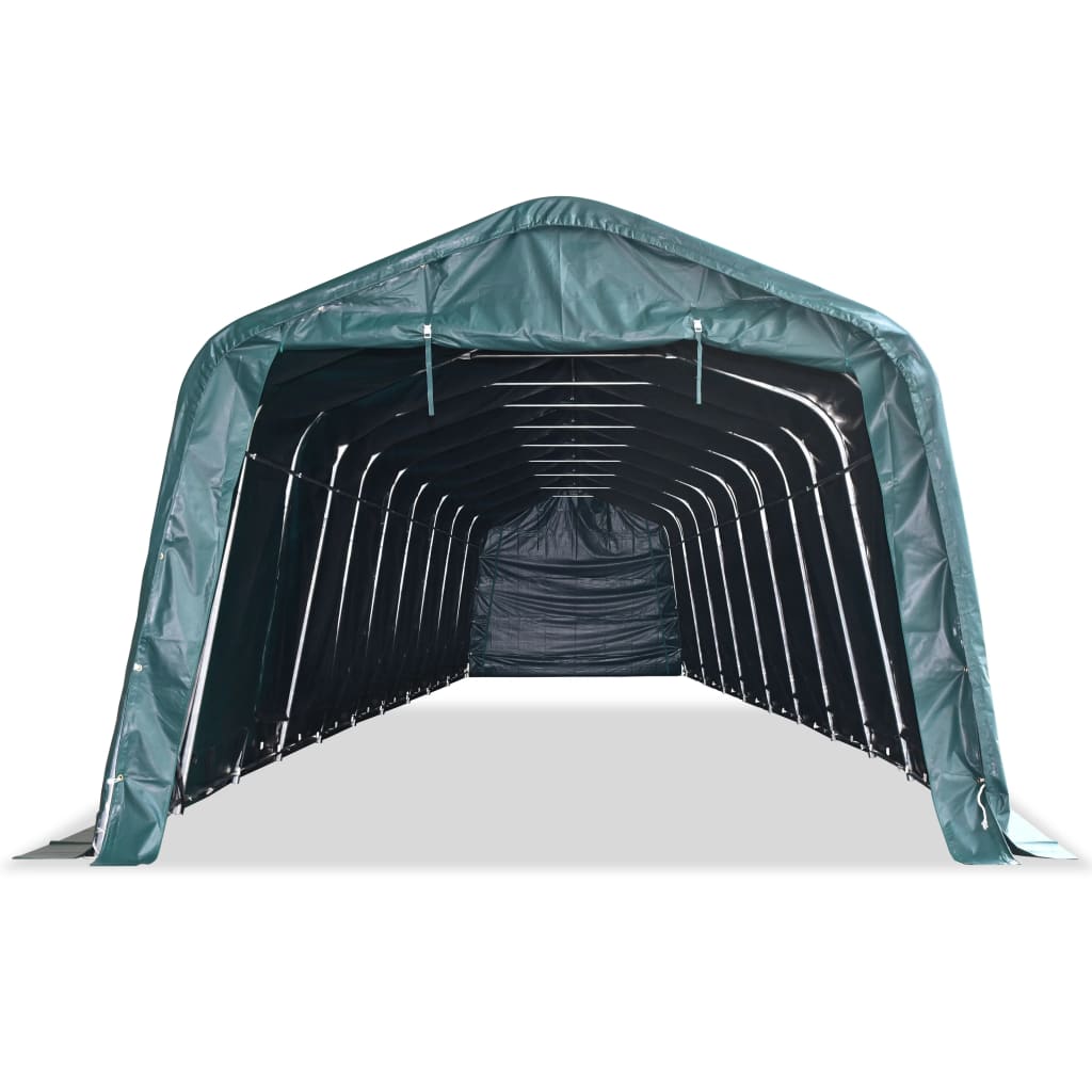 vidaXL Cort mobil pentru animale verde închis 3,3x16 m PVC 550 g/m² 