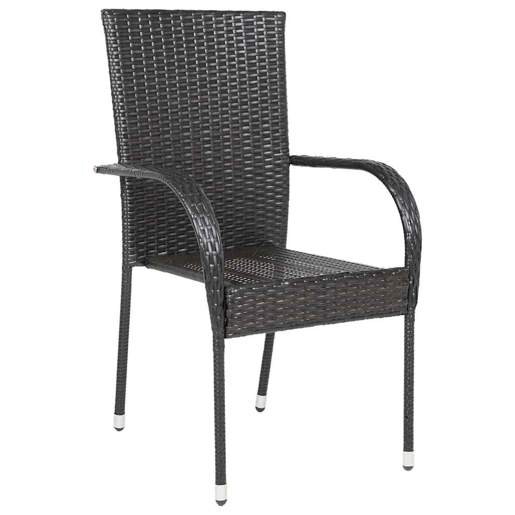 Thumbnail - vidaXL Stapelbare Gartenstühle 4 Stk. Poly Rattan Braun