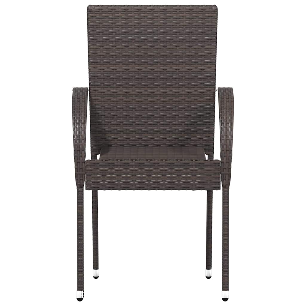 Thumbnail - vidaXL Stapelbare Gartenstühle 4 Stk. Poly Rattan Braun