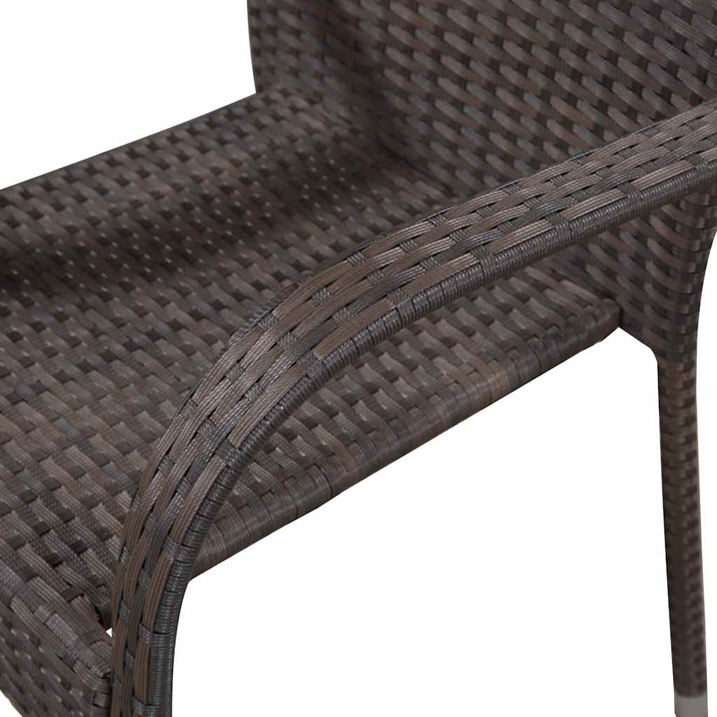Stackable Outdoor Chairs - Poly Rattan in Brown, Black, Gray vidaXL - Picture 28 of 45