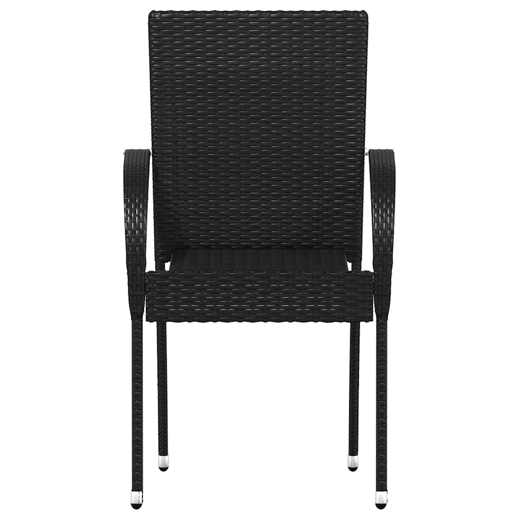 Thumbnail - vidaXL Stapelbare Gartenstühle 4 Stk. Poly Rattan Schwarz