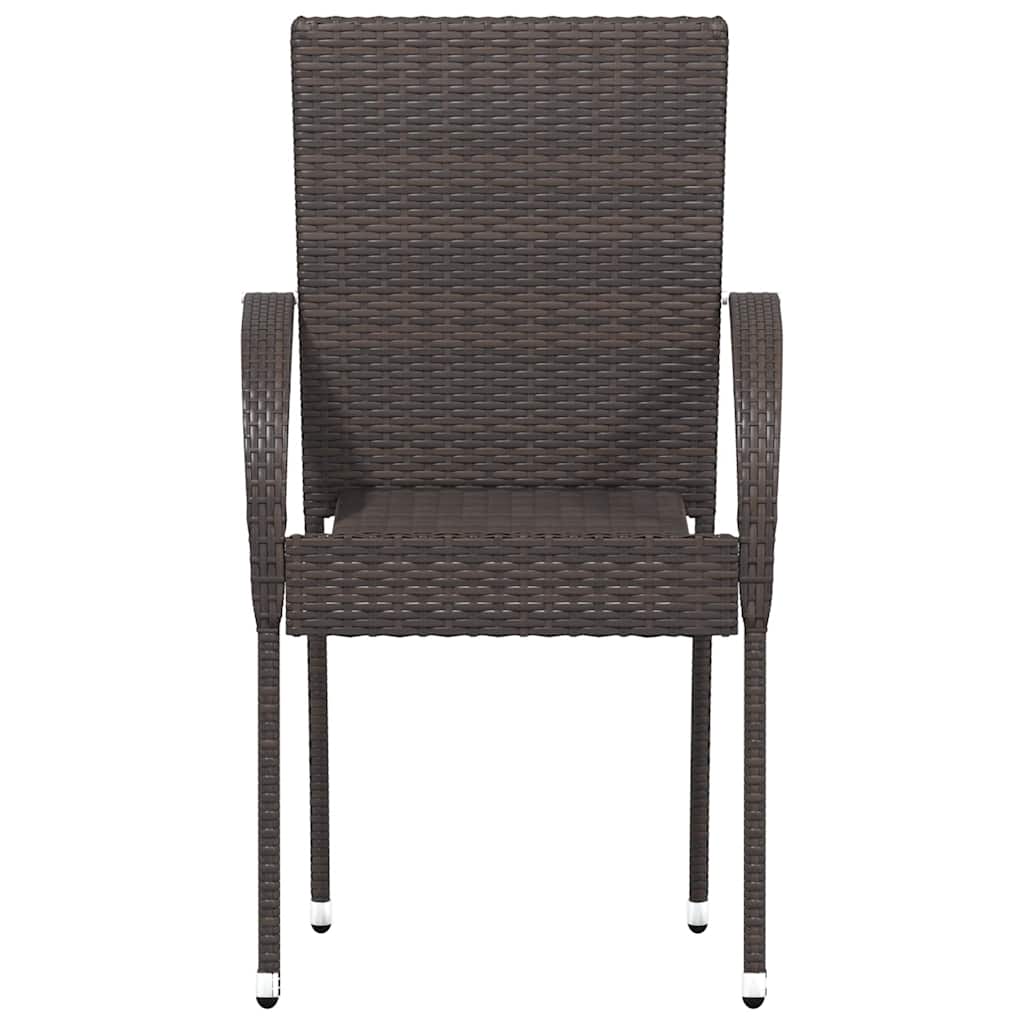 Thumbnail - vidaXL Stapelbare Gartenstühle 6 Stk. Poly Rattan Braun