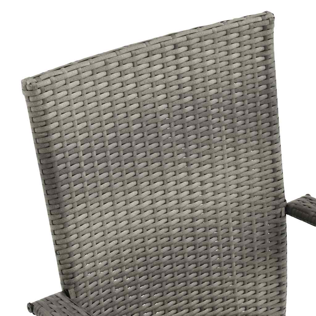 Stackable Outdoor Chairs - Poly Rattan in Brown, Black, Gray vidaXL - Picture 40 of 45