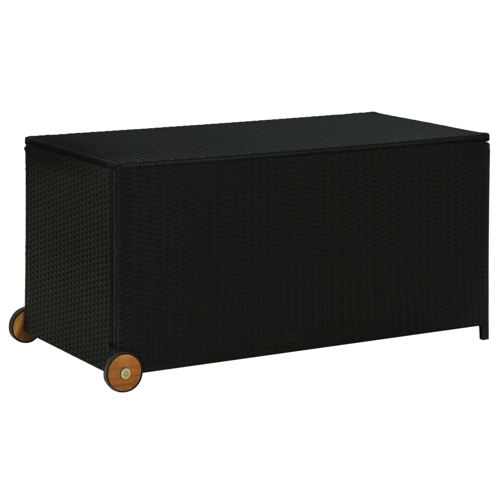 vidaXL Garten-Auflagenbox Schwarz 120x65x61 cm Poly Rattan