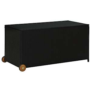 Zahradní úložný box černý 120x 65 x 61 cm polyratan - obrázek 2