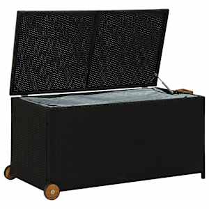 Zahradní úložný box černý 120x 65 x 61 cm polyratan - obrázek 4
