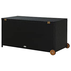 Zahradní úložný box černý 120x 65 x 61 cm polyratan - obrázek 6