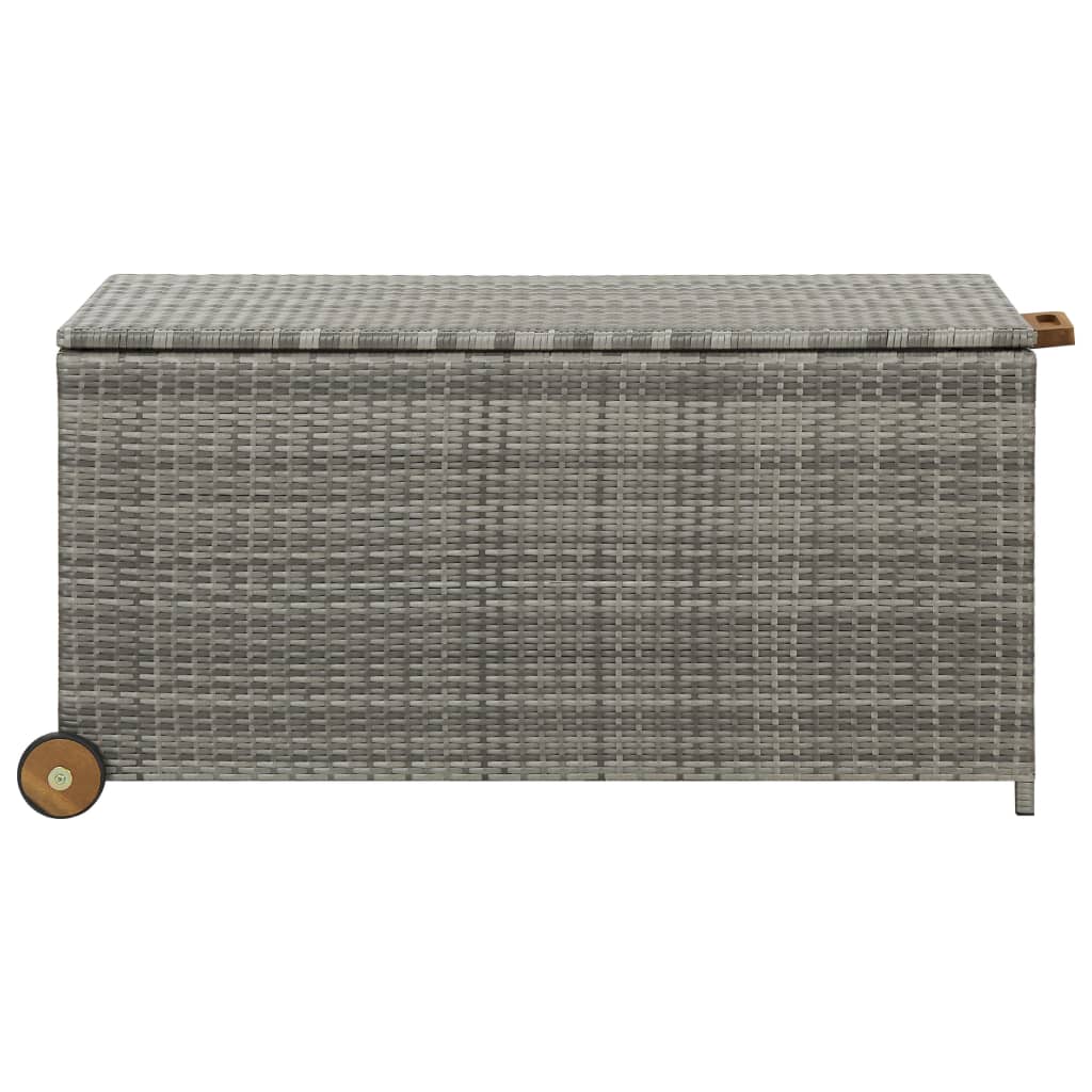 vidaXL világosszürke polyrattan kerti tárolóláda 120 x 65 x 61 cm