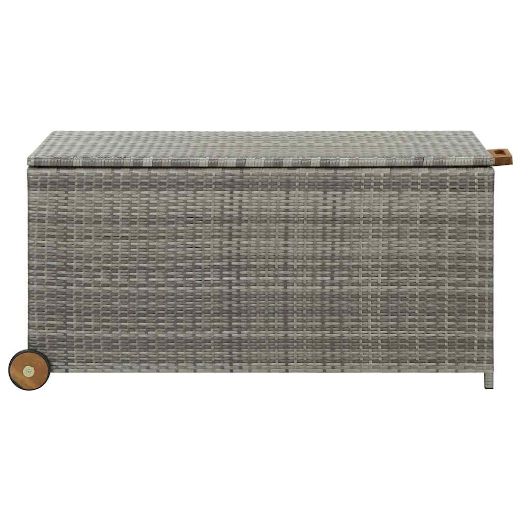 vidaXL Puutarhan säilytyslaatikko v.harmaa 120x65x61 cm polyrottinki