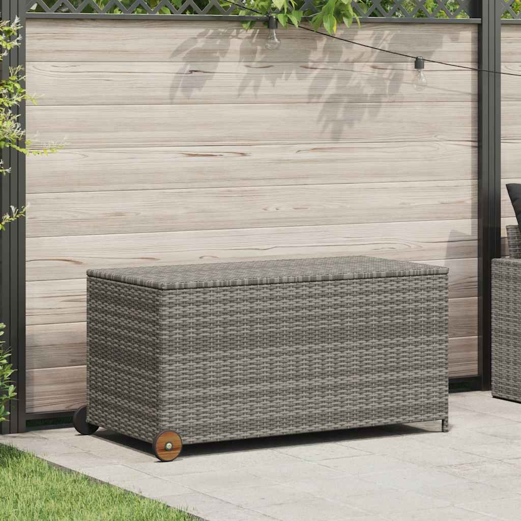 vidaXL Garten-Auflagenbox Hellgrau 120x65x61 cm Poly Rattan