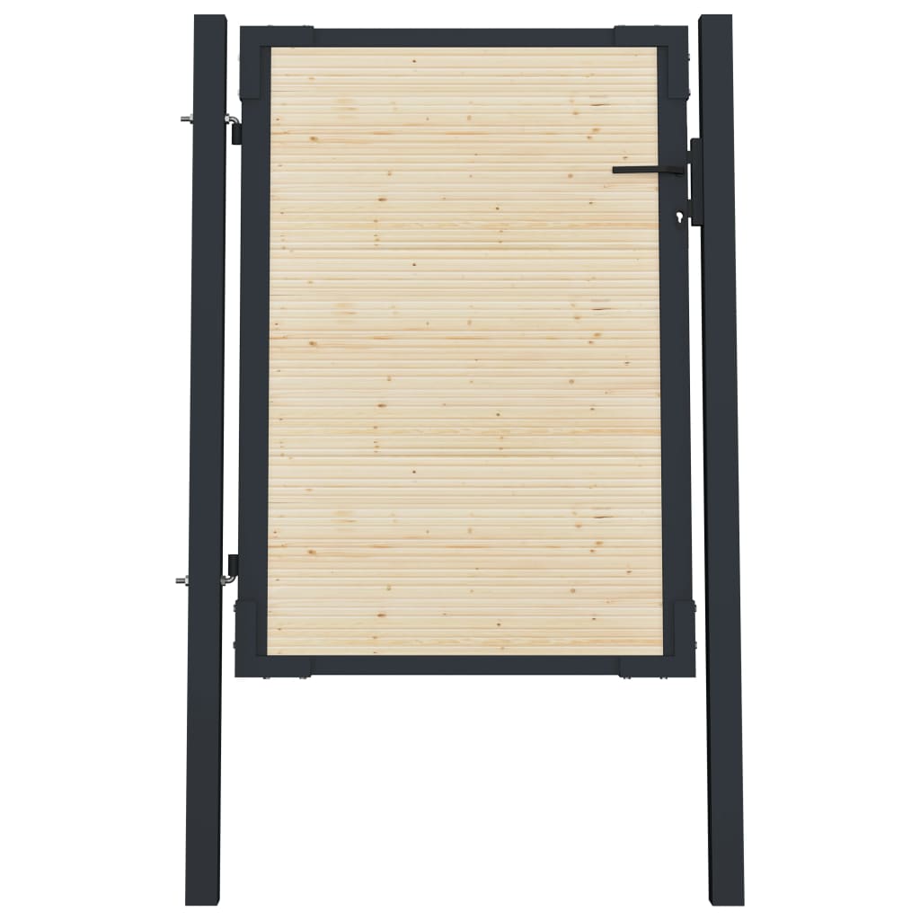 vidaXL hegnslåge 107x175 cm stål og nåletræ