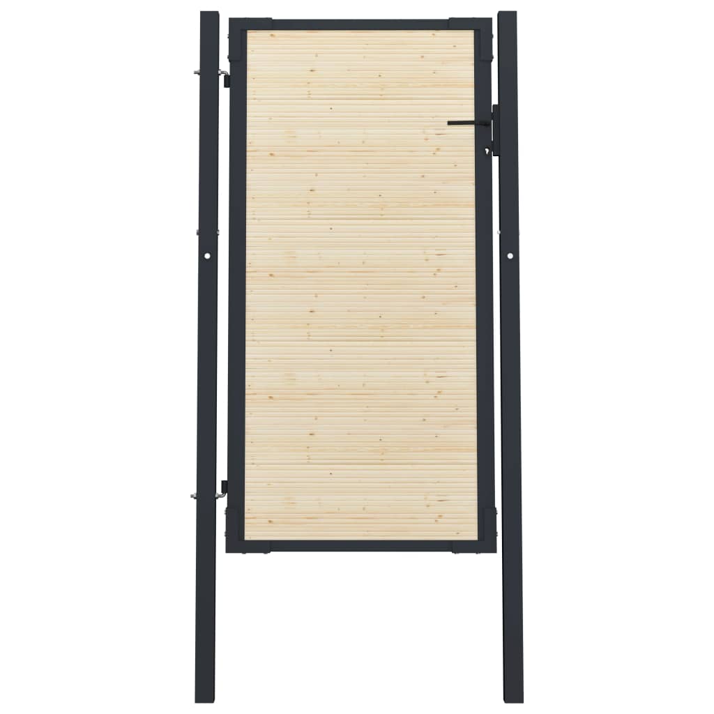 vidaXL hegnslåge 107x225 cm stål og nåletræ