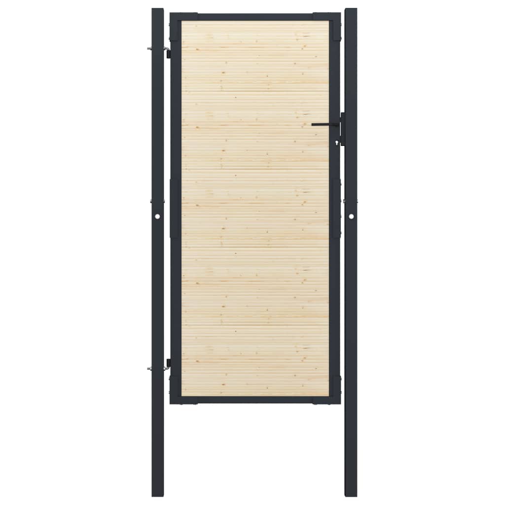 vidaXL hegnslåge 107x250 cm stål og nåletræ