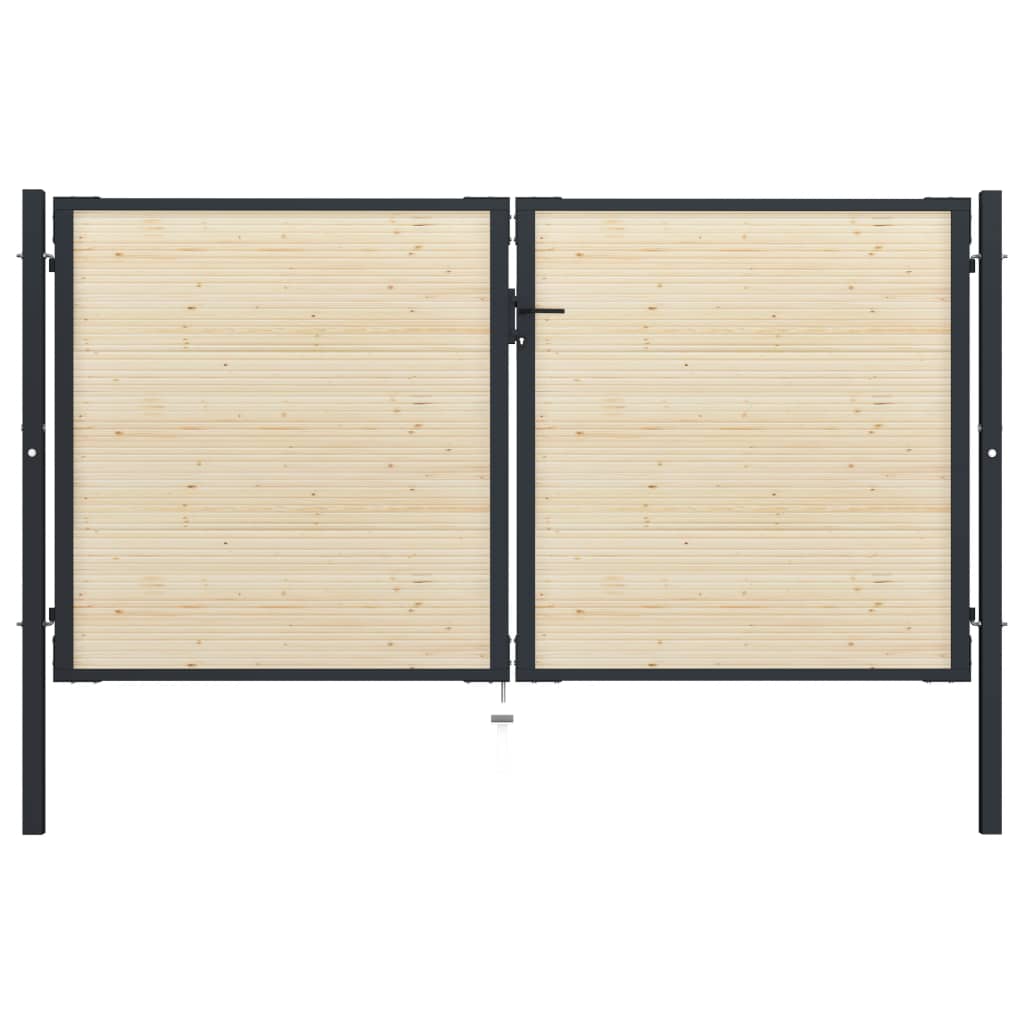 vidaXL hegnslåge 310x200 cm stål og nåletræ