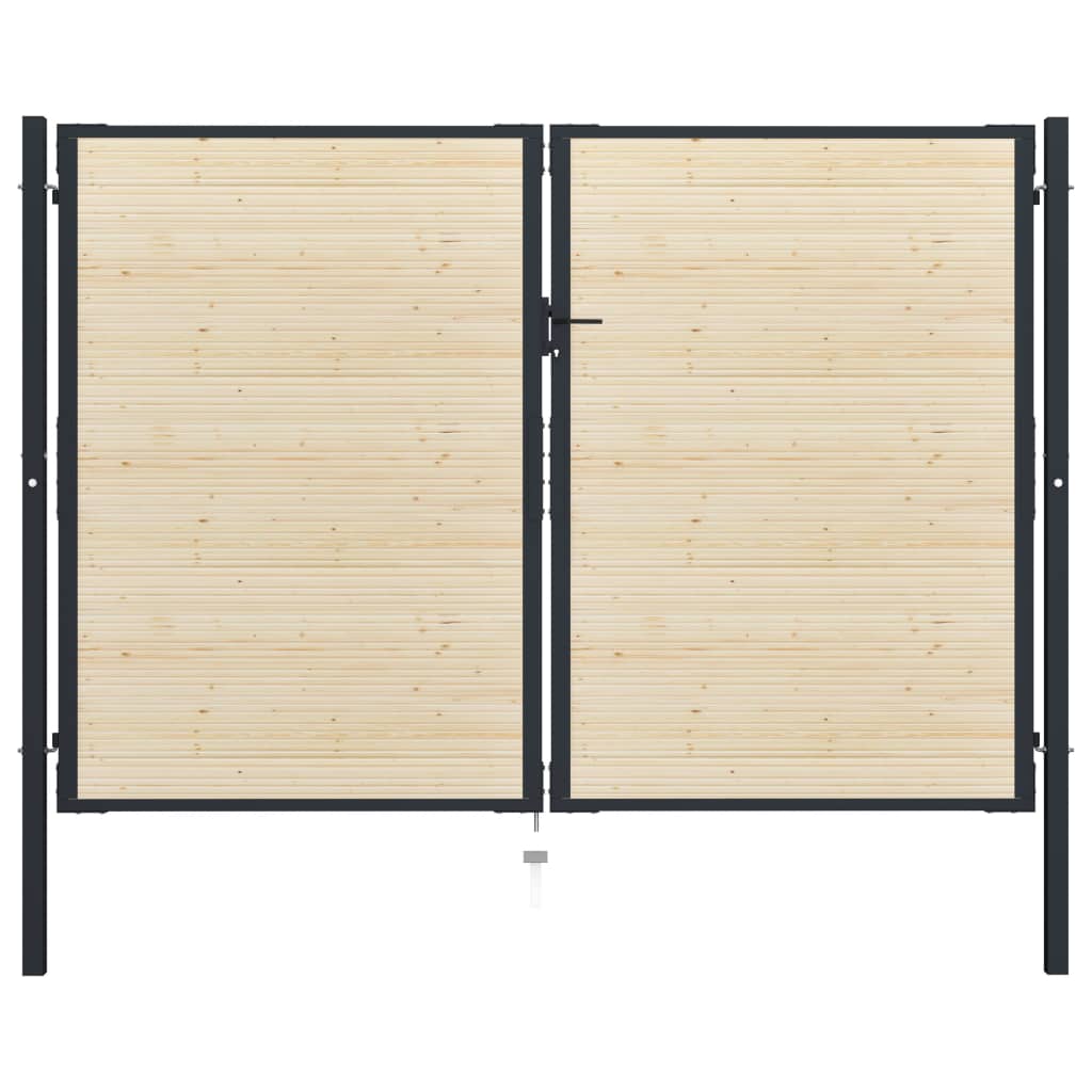 vidaXL hegnslåge 310x250 cm stål og nåletræ