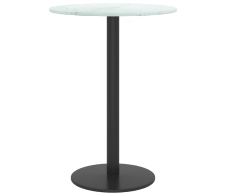vidaXL Piano per Tavolo Bianco Ø30x0,8 cm Vetro Temperato Design Marmo, Bianco vidaXL Piano per Tavolo Bianco Ø30x0,8 cm Vetro Temperato Design Marmo