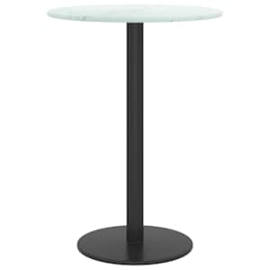 Stolní deska bílá Ø 30 x 0,8 cm tvrzené sklo mramorový design - obrázek 3