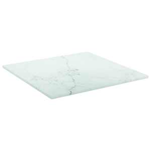 Stolní deska bílá 30 x 30 cm 6 mm tvrzené sklo mramorový design - obrázek 2