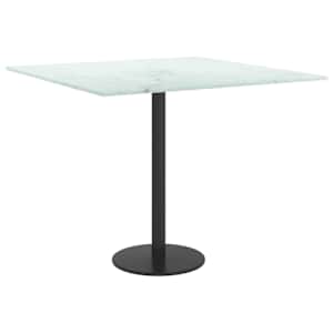 Stolní deska bílá 50 x 50 cm 6 mm tvrzené sklo mramorový design - obrázek 4