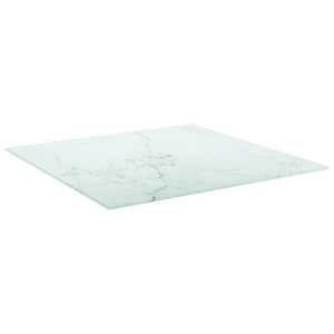Stolní deska bílá 60 x 60 cm 6 mm tvrzené sklo mramorový design - obrázek 2