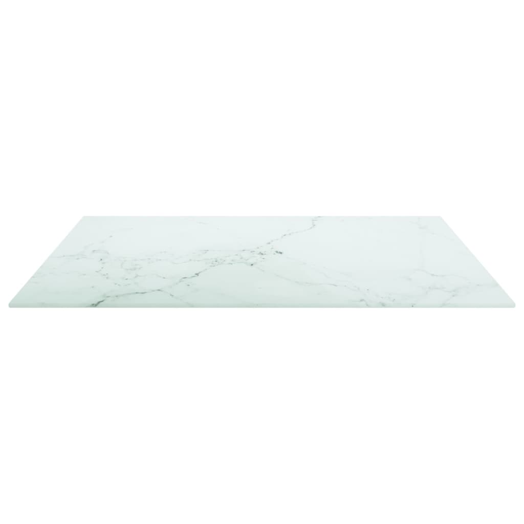 Thumbnail - vidaXL Tischplatte Weiß 70x70 cm 6 mm Hartglas in Marmoroptik