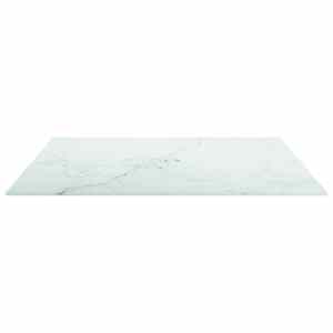 Stolní deska bílá 70 x 70 cm 6 mm tvrzené sklo mramorový design - obrázek 3
