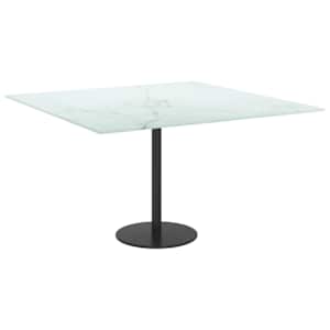 Stolní deska bílá 70 x 70 cm 6 mm tvrzené sklo mramorový design - obrázek 4