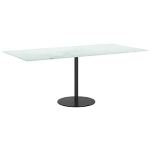 Stolní deska bílá 100x50 cm 6 mm tvrzené sklo mramorový design - obrázek 5