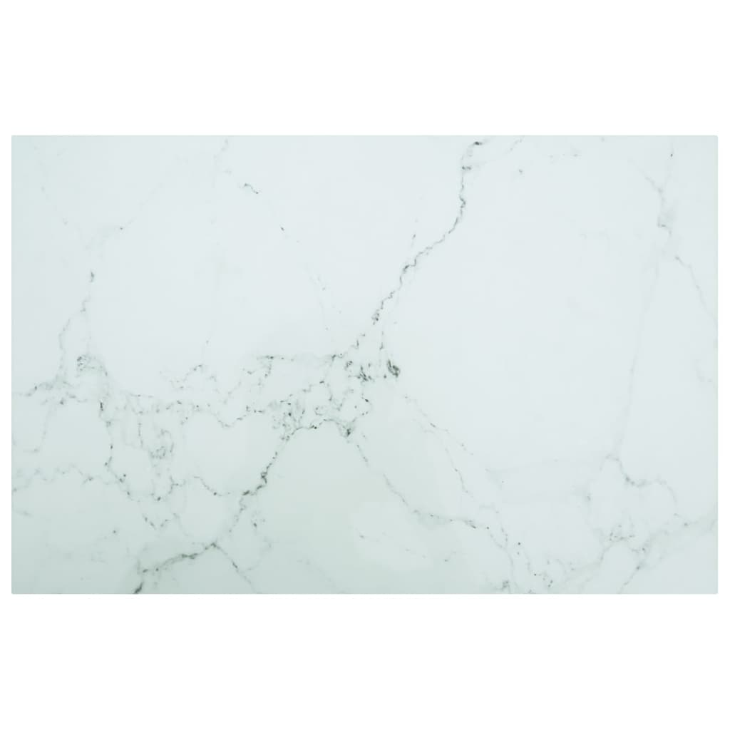 Blat masă alb 100×62 cm 8 mm sticlă securizată design marmură