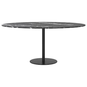 Stolní deska černá Ø 90 x 1 cm tvrzené sklo mramorový design - obrázek 3