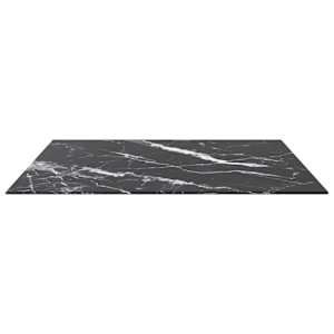 Stolní deska černá 80x80 cm 6 mm tvrzené sklo mramorový design - obrázek 3