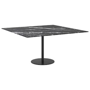 Stolní deska černá 80x80 cm 6 mm tvrzené sklo mramorový design - obrázek 4