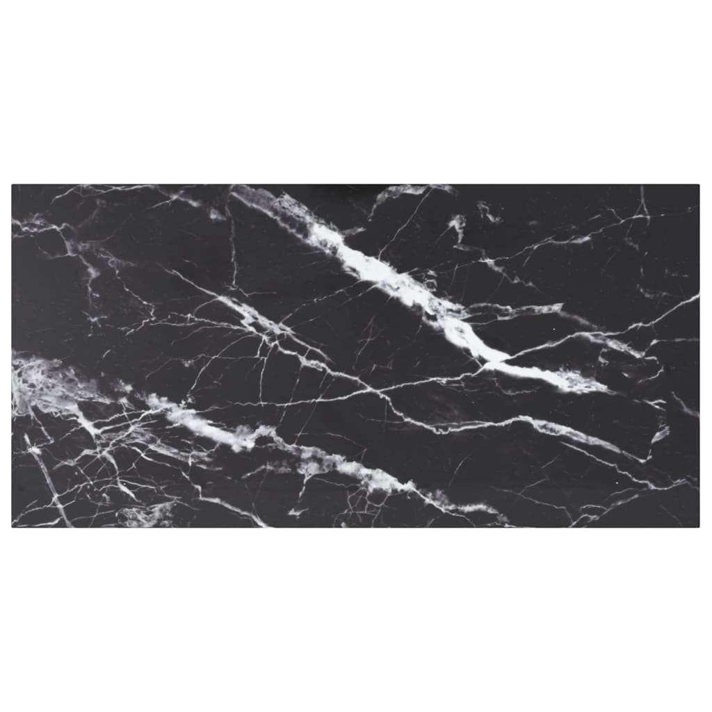 Photos - Kitchen System VidaXL Table Top Black 100x50 cm 6mm Tempered Glass with Marble Design 