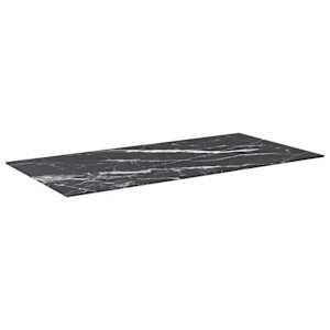 Stolní deska černá 100x50 cm 6 mm tvrzené sklo mramorový design - obrázek 2
