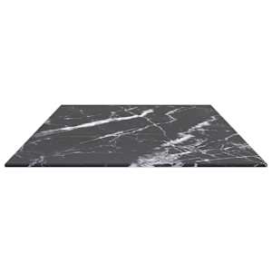 Stolní deska černá 100x50 cm 6 mm tvrzené sklo mramorový design - obrázek 4