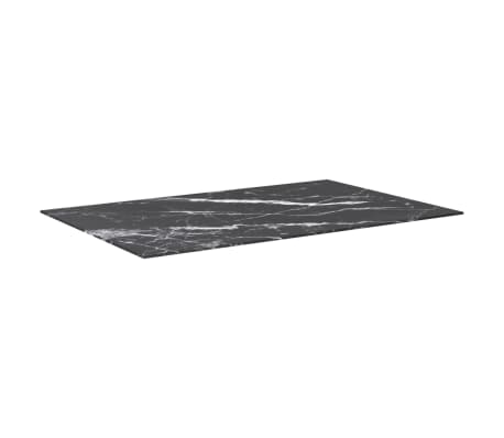 vidaXL Mizna plošča črna 100x62 cm 8 mm kaljeno steklo z marmorjem