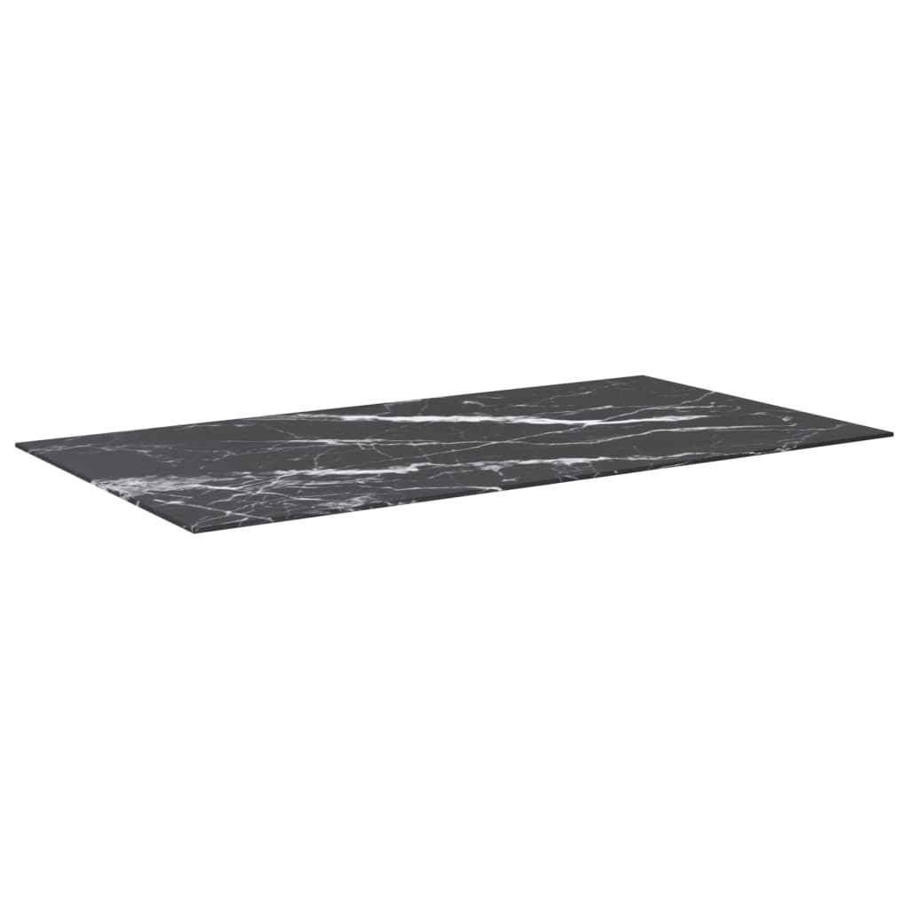 

vidaXL Tafelblad 120x65 cm 8 mm gehard glas met marmeren design zwart