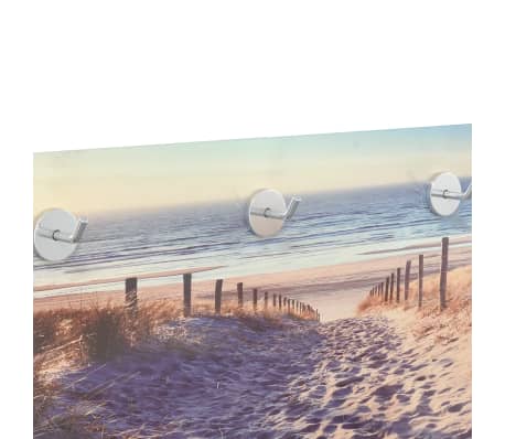 vidaXL væghængt knagerække 80x30 cm hærdet glas stranddesign