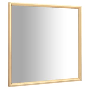 vidaXL Mirror Gold Glass 15.7 in Minimalistic Mirror Square