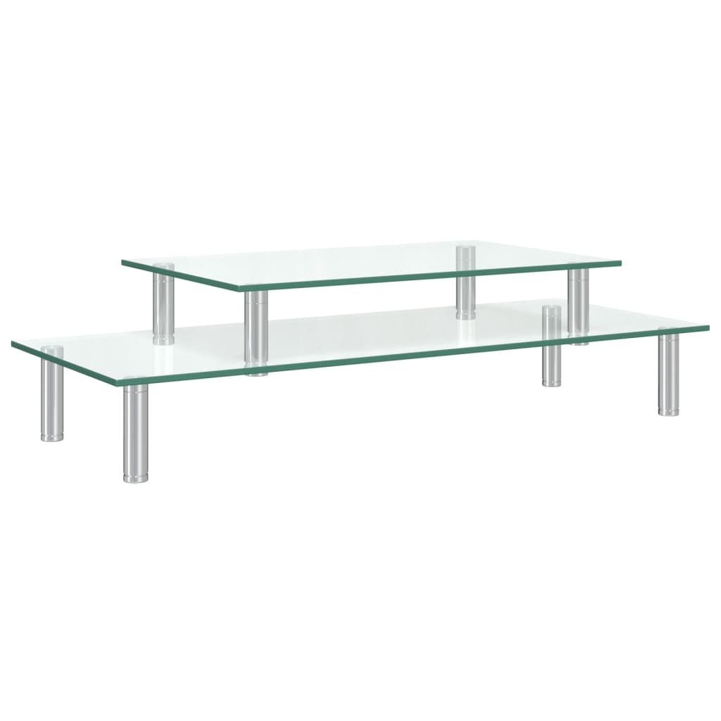 vidaXL Monitorstandaard 2-laags transparant glas