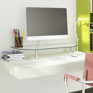 Stojan na monitor 60 x 26 x 8,6 cm průhledné sklo - obrázek 1