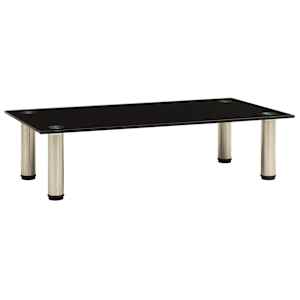 322761 vidaXL TV Stand Black 60x35x17 cm Tempered Glass - obrázek 1