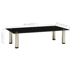 322761 vidaXL TV Stand Black 60x35x17 cm Tempered Glass - obrázek 5